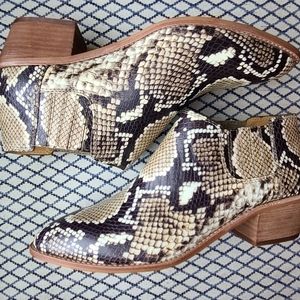 Madewell Sonia Low Chelsea Snake Bootie NIB